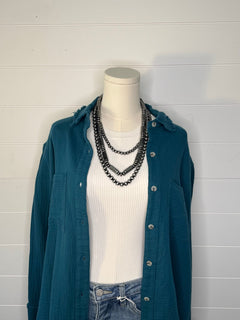 Soft Washed Crinkled Button - Down Shirts - Cowhide and Conchos