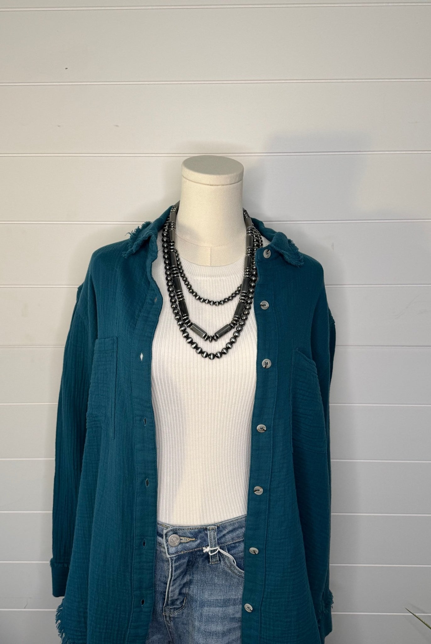 Soft Washed Crinkled Button - Down Shirts - Cowhide and Conchos