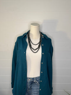 Soft Washed Crinkled Button - Down Shirts - Cowhide and Conchos