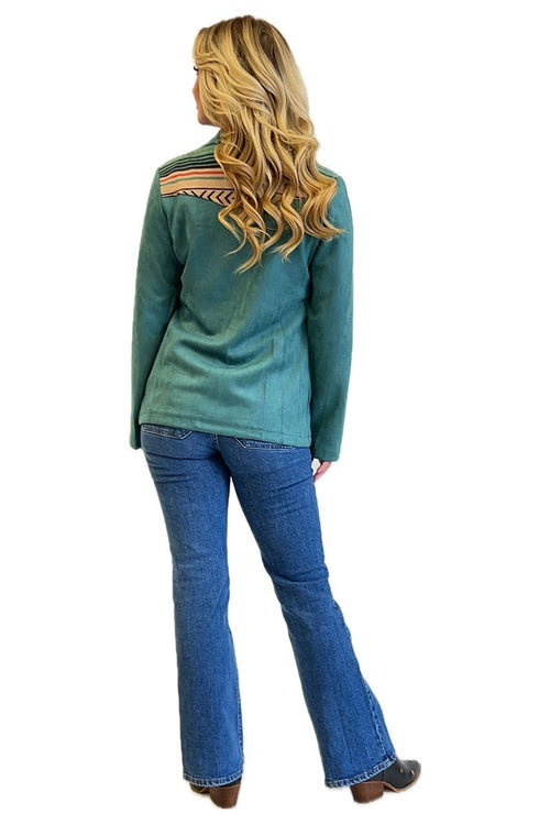 Sonoran Faux Suede Blazer - Cowhide and Conchos