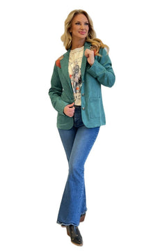 Sonoran Faux Suede Blazer - Cowhide and Conchos