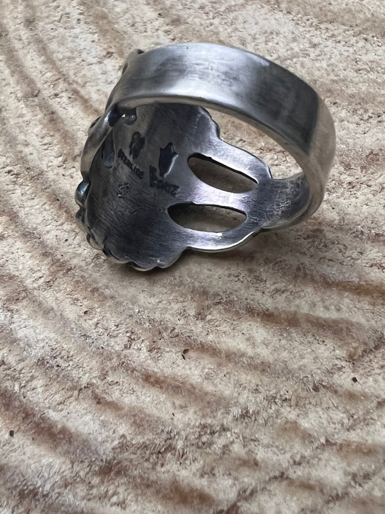 Sonoran Gold Sunray Ring by Victor Coriz - Size 9.5 - Cowhide and Conchos