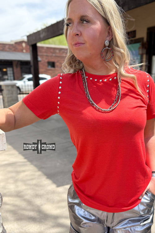 Starry Stud Tee - Cowhide and Conchos