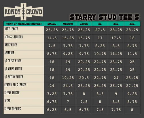Starry Stud Tee - Cowhide and Conchos