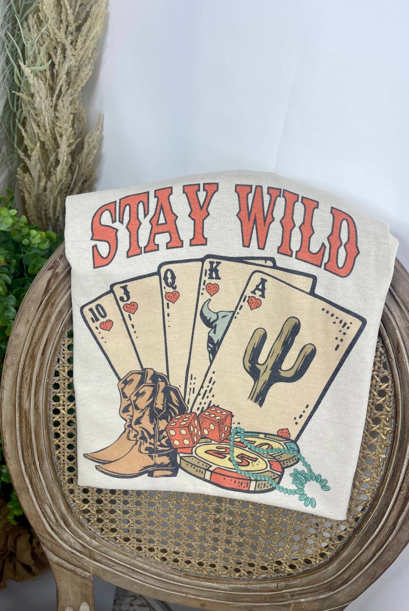 Stay Wild T-Shirt - Cowhide and Conchos