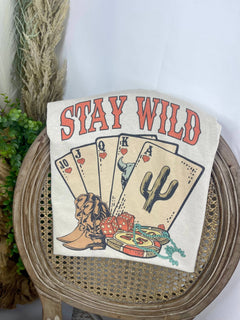 Stay Wild T-Shirt - Cowhide and Conchos