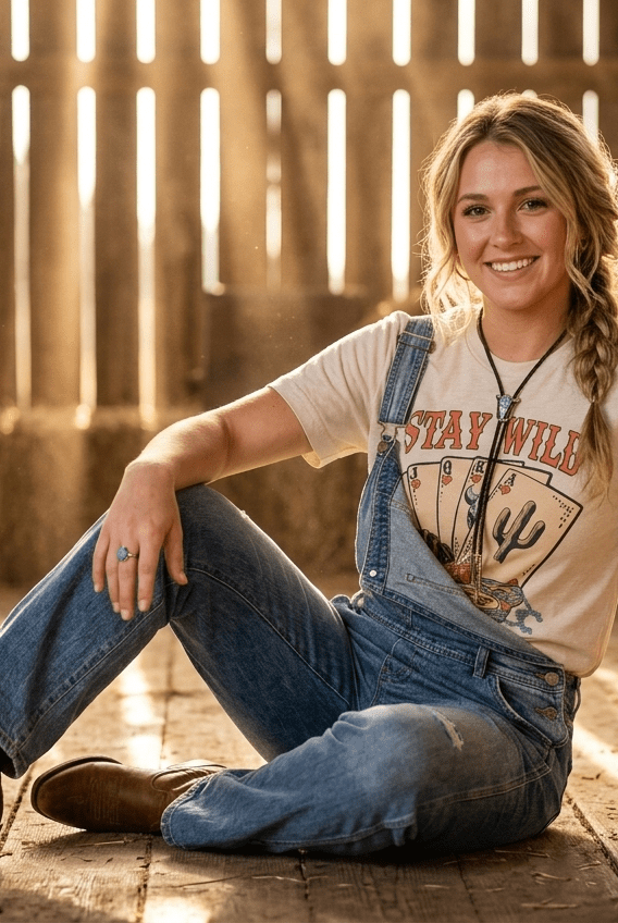 Stay Wild T-Shirt - Cowhide and Conchos