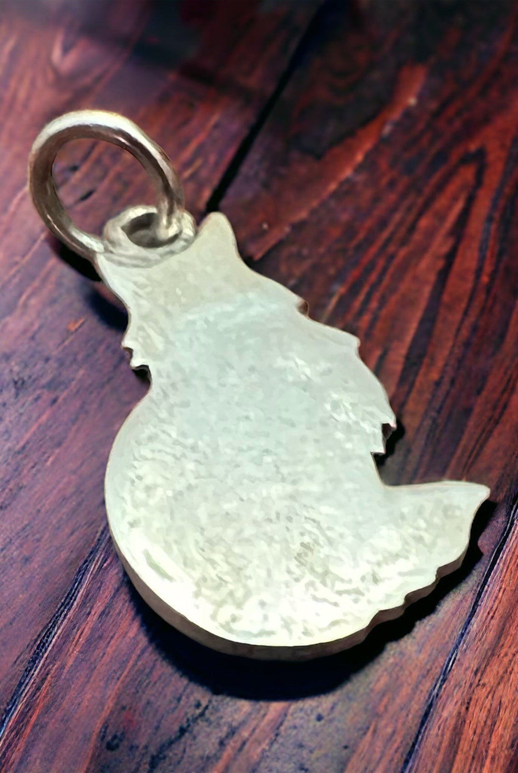Sterling Fluffy cat pendant charm/pendant - Cowhide and Conchos