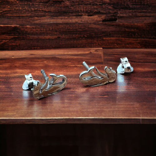 Sterling Mermaid post earrings - Cowhide and Conchos