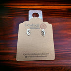 Sterling Mermaid post earrings - Cowhide and Conchos