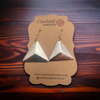Sterling Triangle dangle earrings - Cowhide and Conchos