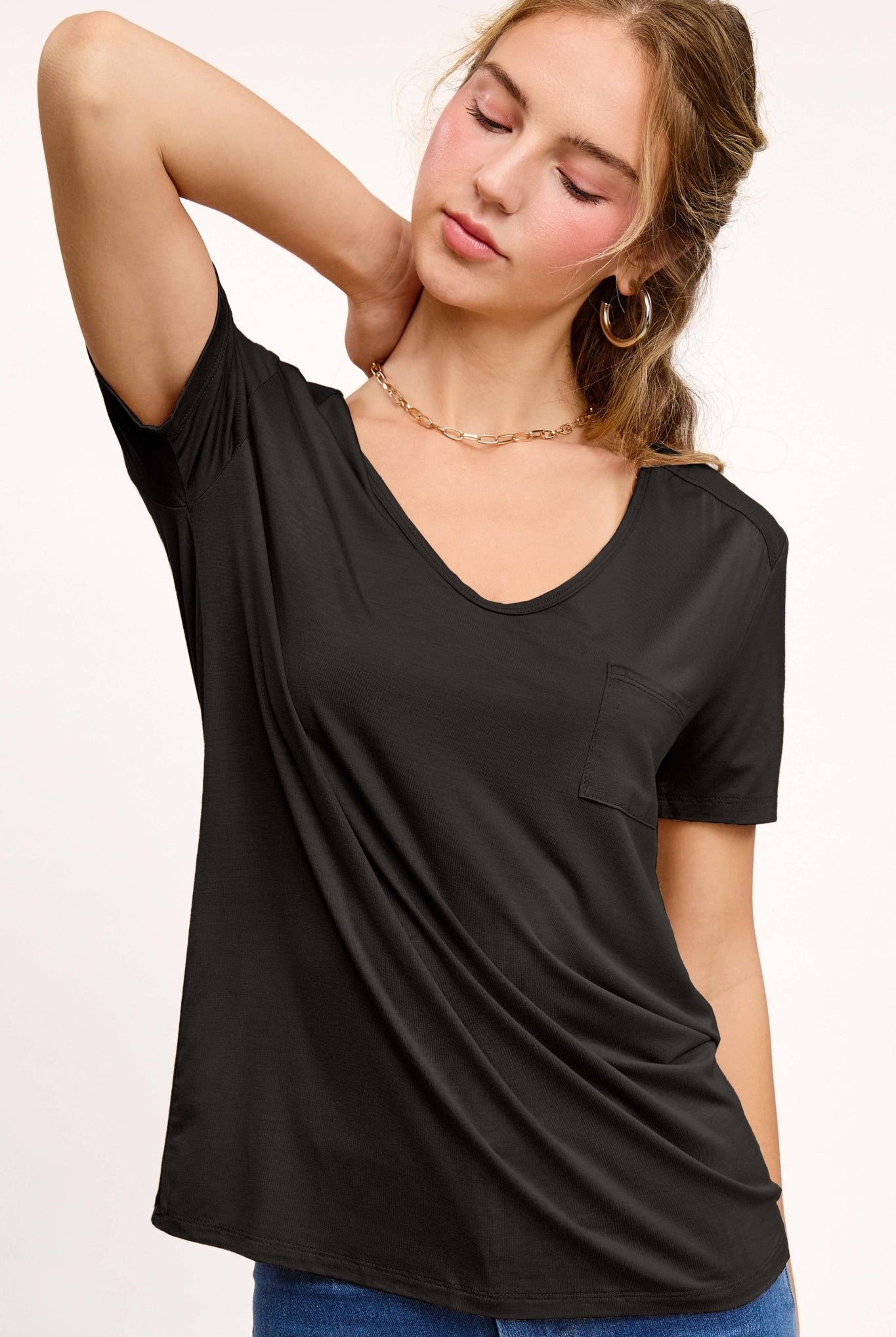Super Soft Pocket Basic Tee - Marsala, Olive, Ginger, Black and Off White - Cowhide and Conchos