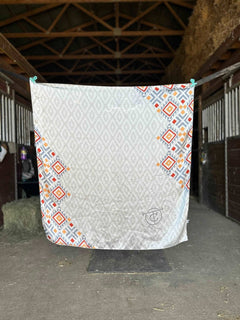 Tan Tribal Wild Rag - Cowhide and Conchos