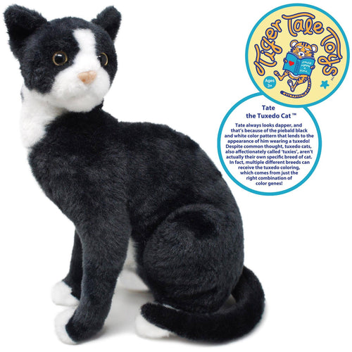 Tate The Tuxedo Cat | 14 Inch Stuffed Animal Plush - Cowhide and Conchos
