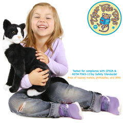 Tate The Tuxedo Cat | 14 Inch Stuffed Animal Plush - Cowhide and Conchos