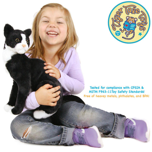 Tate The Tuxedo Cat | 14 Inch Stuffed Animal Plush - Cowhide and Conchos