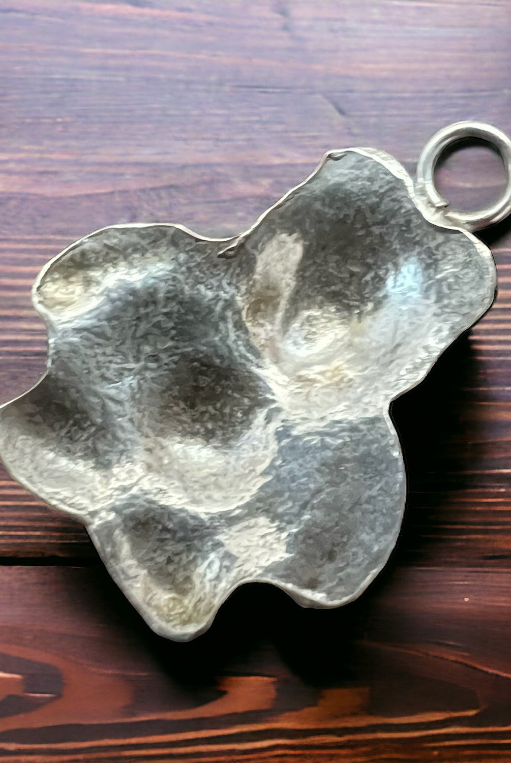 Teddy bear charm/pendant - Cowhide and Conchos