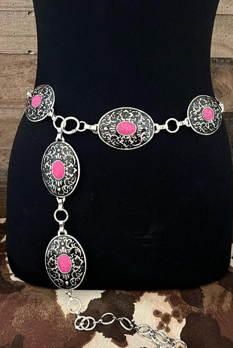 The Miranda Concho Belt - Medium/Large - Cowhide and Conchos