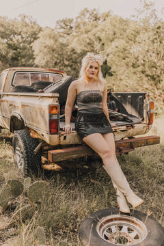 The Round Up Skort by 2 Fly - Large available - Cowhide and Conchos