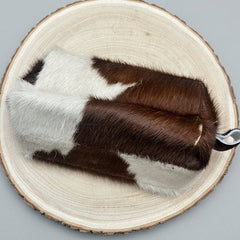Toiletry Bag - Brown & White Hair on Hide - Cowhide and Conchos