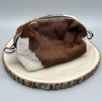 Toiletry Bag - Brown & White Hair on Hide - Cowhide and Conchos
