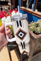 Tomahawk Large Tumbler - Cowhide and Conchos