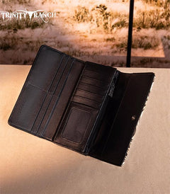 Trinity Ranch Concho Collection Wallet - Black - Cowhide and Conchos