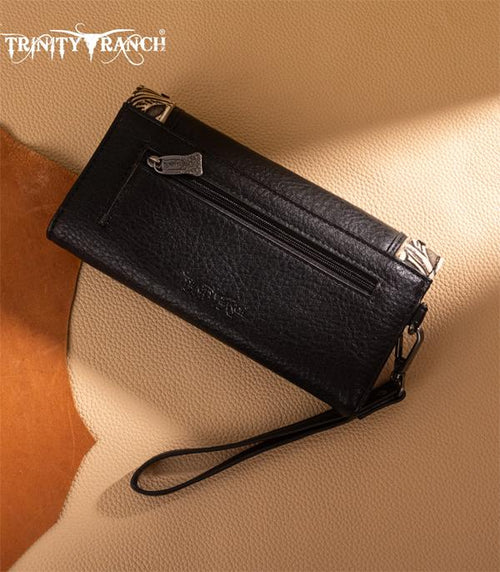 Trinity Ranch Concho Collection Wallet - Black - Cowhide and Conchos