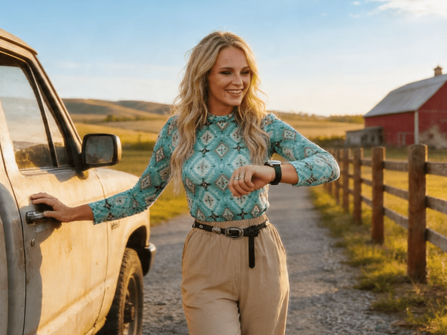 Turquoise Aztec Printed Long Sleeve Mesh Tops - Cowhide and Conchos