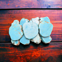 Turquoise Slab Belt Buckle - Medium Size - Cowhide and Conchos