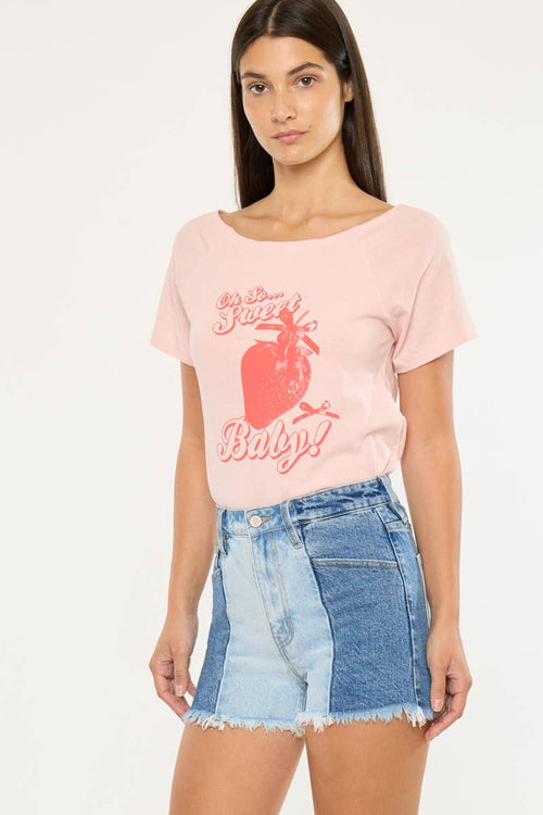 Two Tone Ultra High - Rise Denin Shorts by Kan Can - Cowhide and Conchos