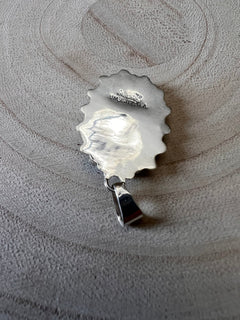 Vera Hallusewa Turquoise & Sterling Silver Pendant - Cowhide and Conchos