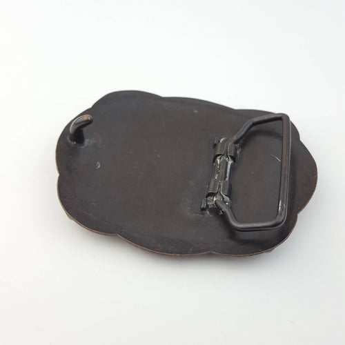 Vintage Brass Floral Buckle - Cowhide and Conchos