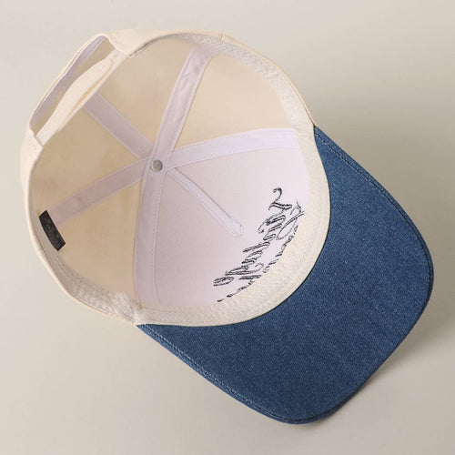 VINTAGE COWBOY Embroidered Star Brim Trucker Hat - Cowhide and Conchos