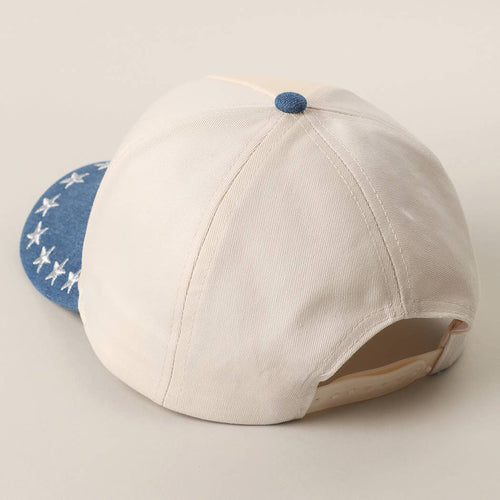 VINTAGE COWBOY Embroidered Star Brim Trucker Hat - Cowhide and Conchos