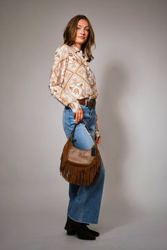 Western Bandana Button - Up Shirt - Cowhide and Conchos