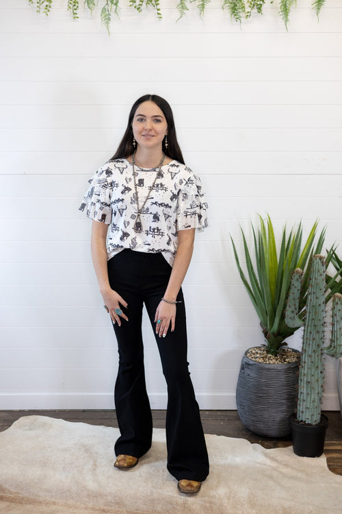 Western Darlin' Blouse - Cowhide and Conchos