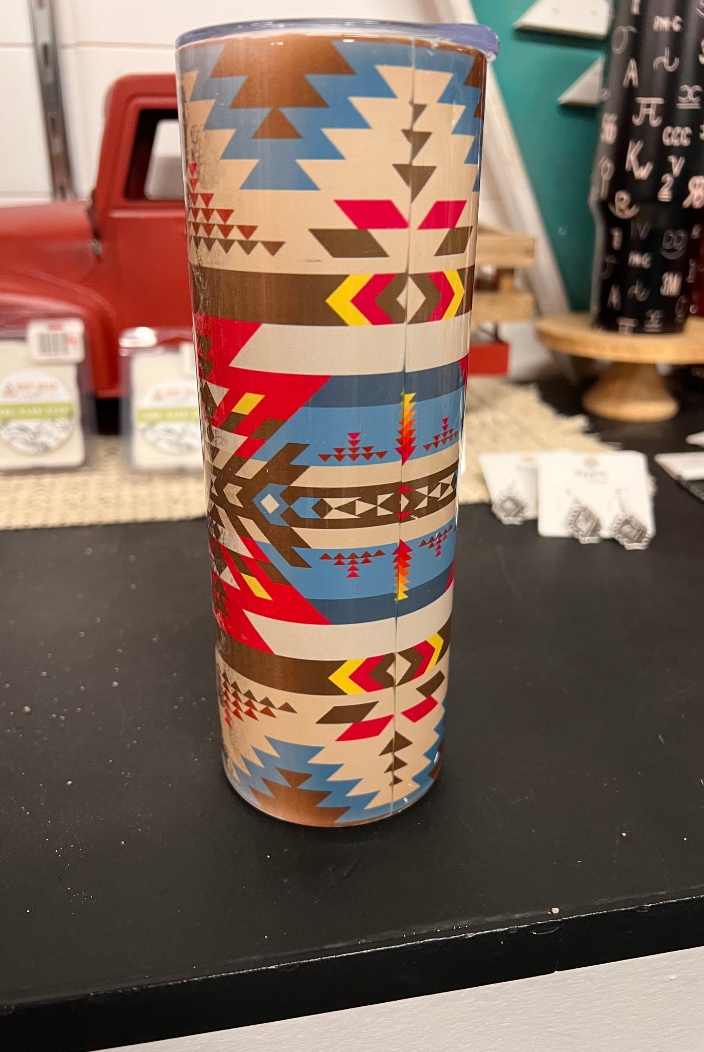 Western Pattern Tumbler - Cowhide and Conchos