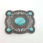 Western Skies Belt Buckle - Cowhide and Conchos