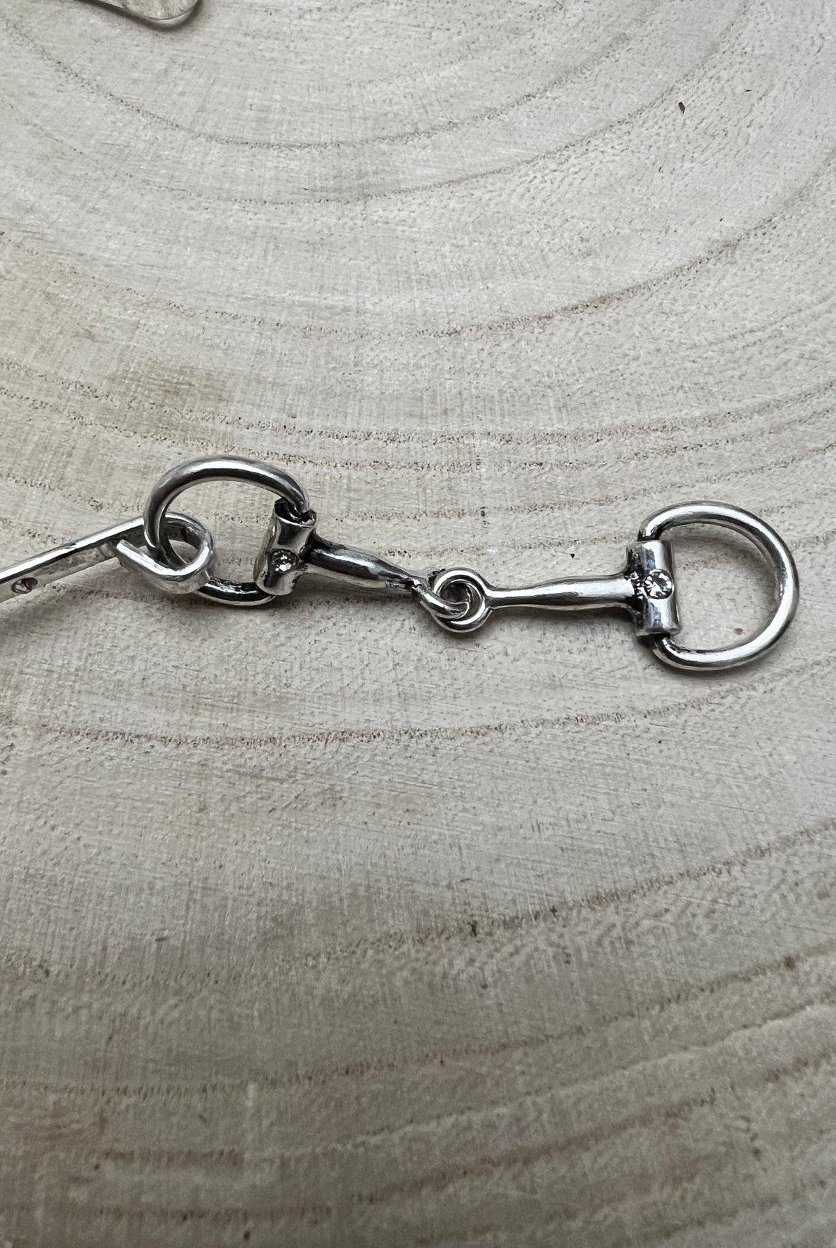 Western Snaffle Bit Easy Clasp Bracelet - Cowhide and Conchos
