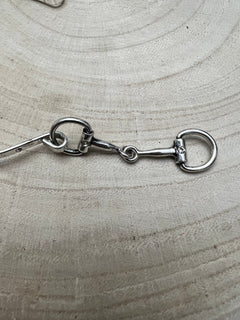 Western Snaffle Bit Easy Clasp Bracelet - Cowhide and Conchos