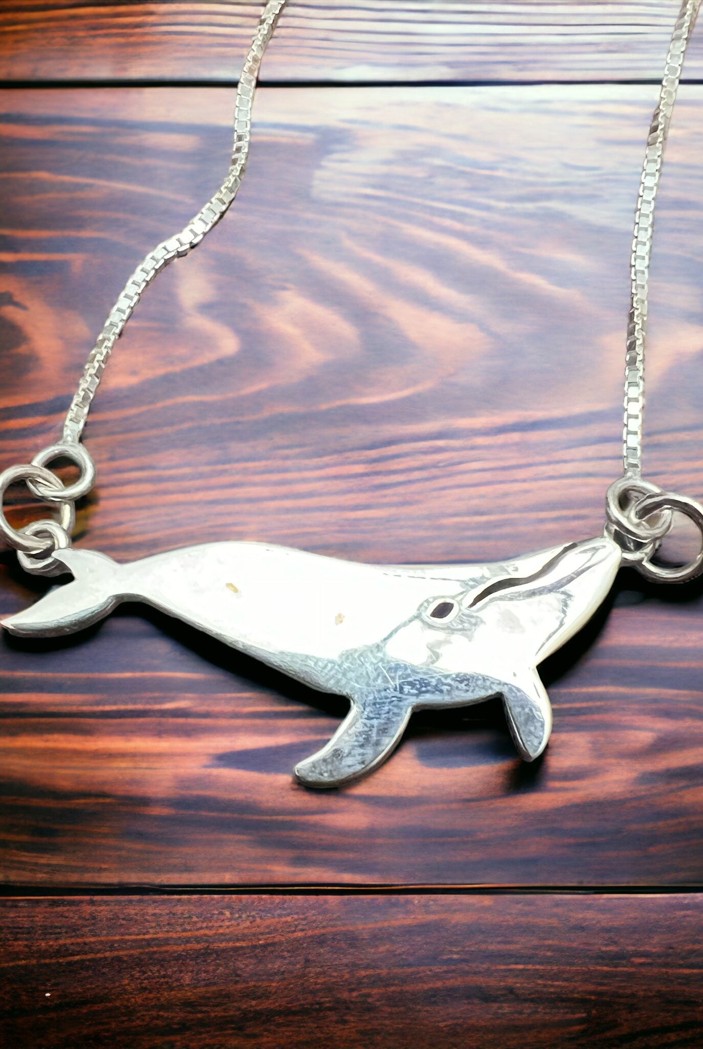 Whale Festoon Necklace - Sterling Silver - Cowhide and Conchos