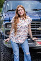 What's the Dillo? Button Up Bouse - Cowhide and Conchos