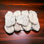 White Turquoise Slab Belt Buckle - Medium - Cowhide and Conchos