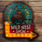 Wild West Marquee Sign - Cowhide and Conchos