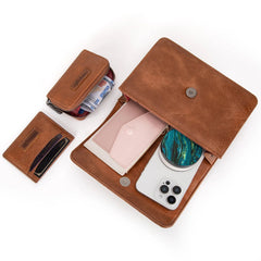 Wrangler 3PCs Set Mini Top Handle Crossbody Set - Saddle - Cowhide and Conchos