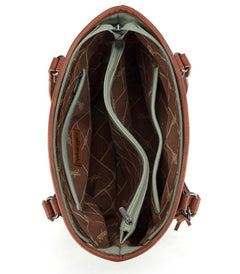 Wrangler Logo Waxed Canvas Tote - Cowhide and Conchos