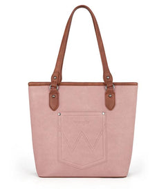 Wrangler Logo Waxed Canvas Tote - Cowhide and Conchos