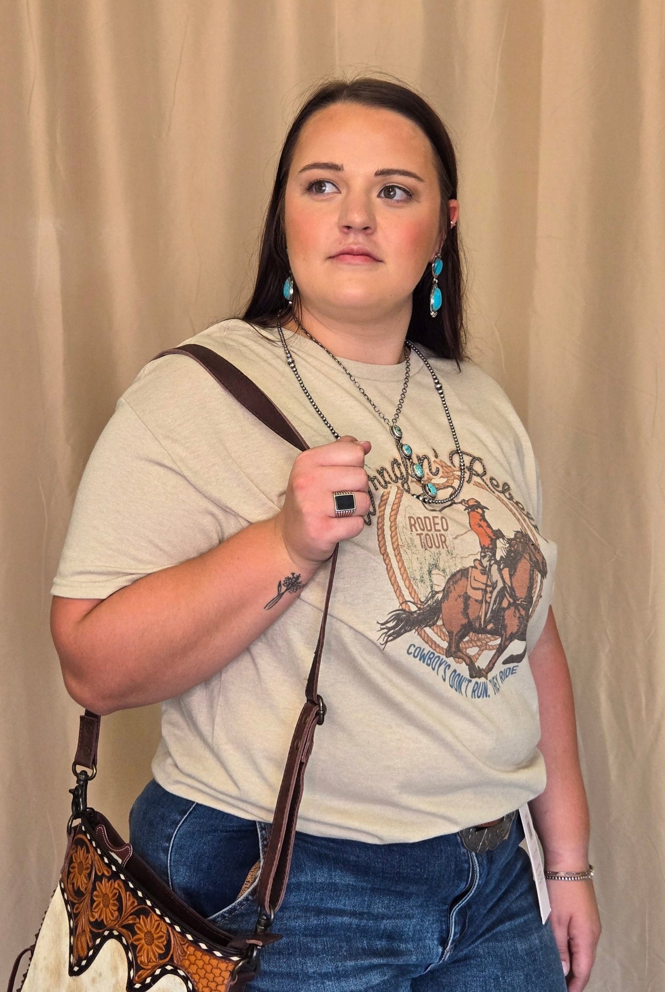 Wranglin' Rebels T-Shirt - Cowhide and Conchos