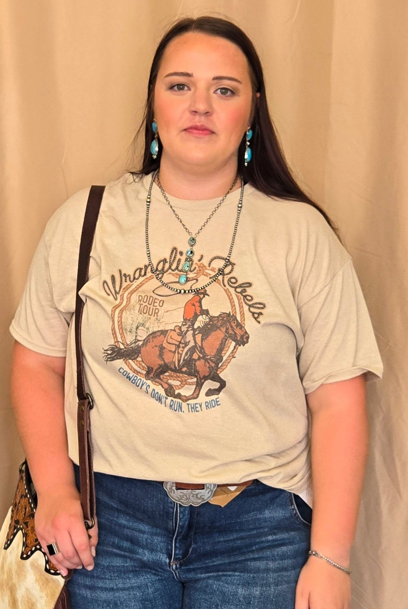 Wranglin' Rebels T-Shirt - Cowhide and Conchos